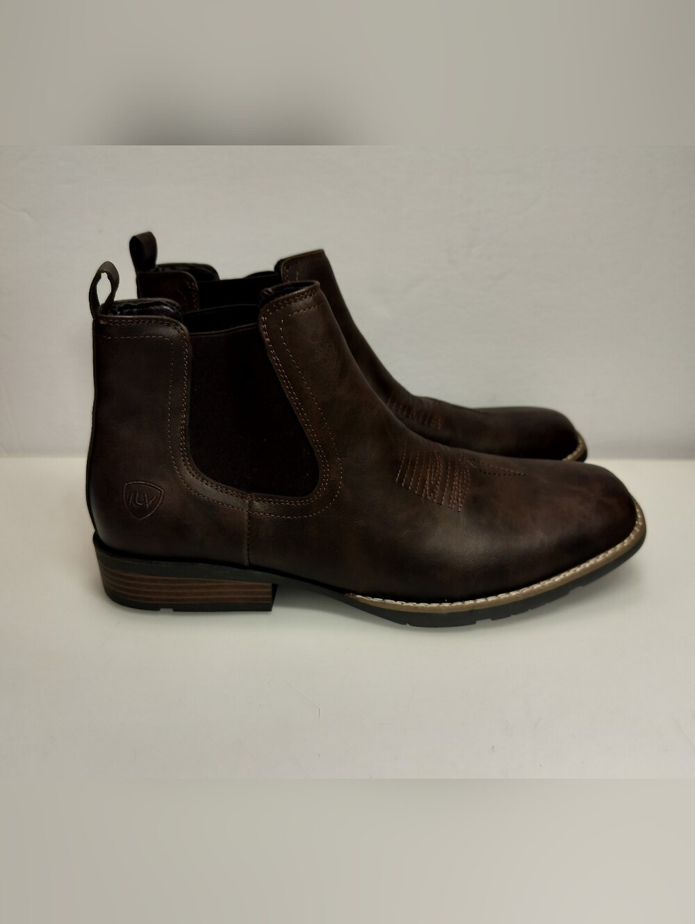 IUV Cowboy Boots For Men Square Toe Ankle Western Chelsea Boot Casual Size 11.5
